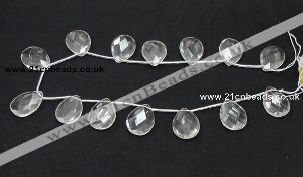 CCC227 18*25mm briolette grade AB natural white crystal beads