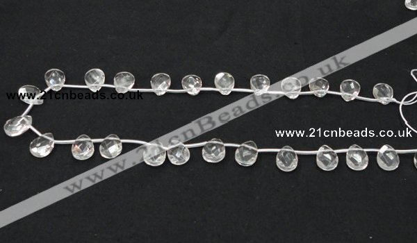 CCC228 10*14mm briolette grade AB natural white crystal beads