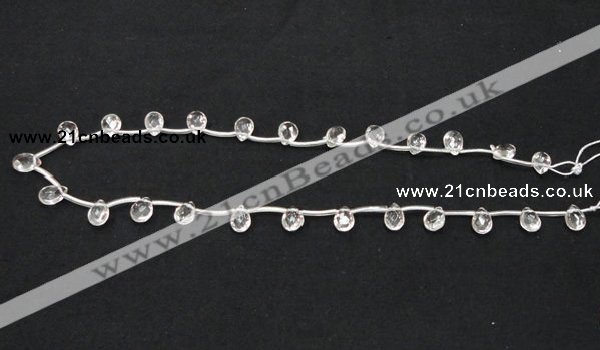 CCC229 6*9mm briolette grade AB natural white crystal beads wholesale