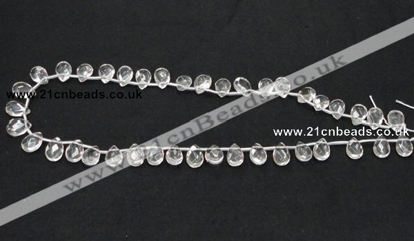 CCC230 8*12mm briolette grade AB natural white crystal beads wholesale