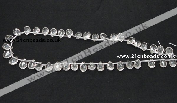 CCC230 8*12mm briolette grade AB natural white crystal beads wholesale