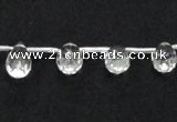 CCC231 8*12mm faceted teardrop grade AB natural white crystal beads