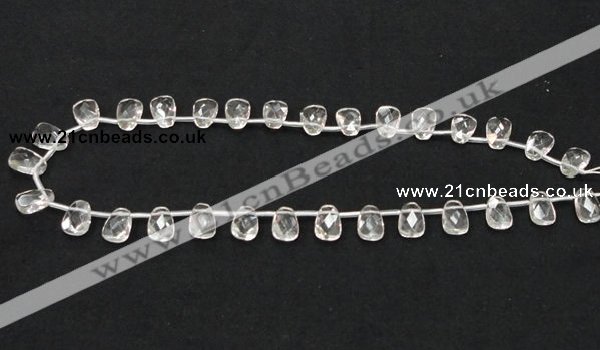 CCC234 8*12mm faceted trapezoid grade AB natural white crystal beads