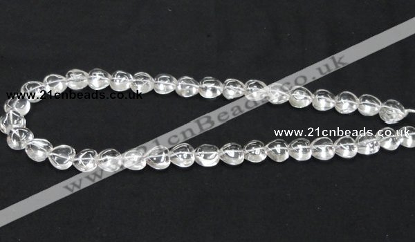 CCC236 10*10mm heart grade AB natural white crystal beads wholesale