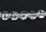 CCC240 10*10mm octagonal grade AB natural white crystal beads wholesale