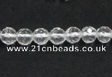 CCC242 15.5 inches 4mm faceted round AB grade natural white crystal beads