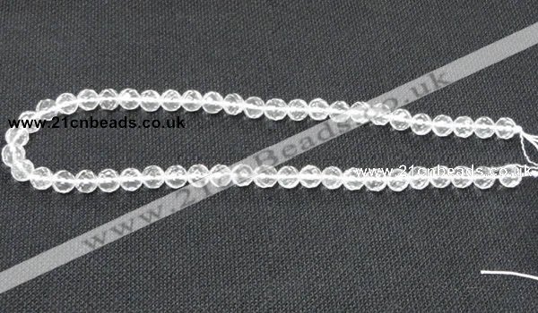 CCC252 15.5 inches 8mm faceted round grade A natural white crystal beads