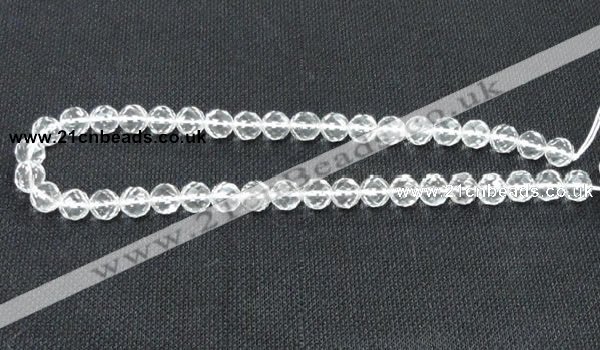 CCC253 15.5 inches 10mm faceted round grade A natural white crystal beads