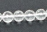 CCC254 15.5 inches 12mm faceted round grade A natural white crystal beads