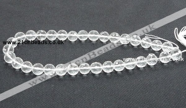 CCC254 15.5 inches 12mm faceted round grade A natural white crystal beads