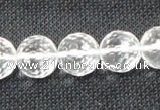 CCC255 15.5 inches 14mm faceted round grade A natural white crystal beads