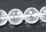 CCC257 15.5 inches 18mm faceted round grade A natural white crystal beads