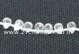 CCC264 5*7mm faceted teardrop grade A natural white crystal beads