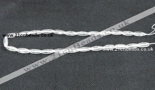 CCC265 6*16mm faceted rice grade A natural white crystal beads