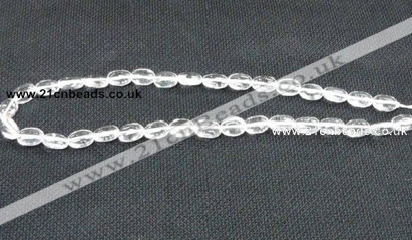 CCC269 15 inches 8*16mm oval grade A natural white crystal beads