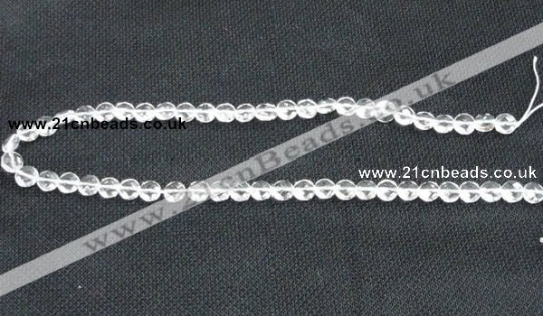 CCC271 15 inches 8mm faceted coin grade A natural white crystal beads