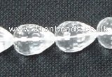 CCC273 7*10mm faceted teardrop grade A natural white crystal beads