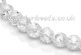 CCC39 15.5 inches 4mm round crackle white crystal beads Wholesale