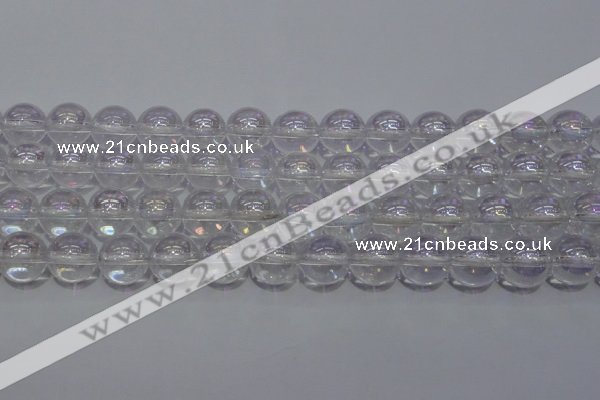 CCC402 15.5 inches 8mm round AB-color white crystal beads