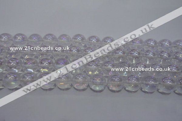 CCC403 15.5 inches 10mm round AB-color white crystal beads