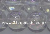 CCC404 15.5 inches 12mm round AB-color white crystal beads