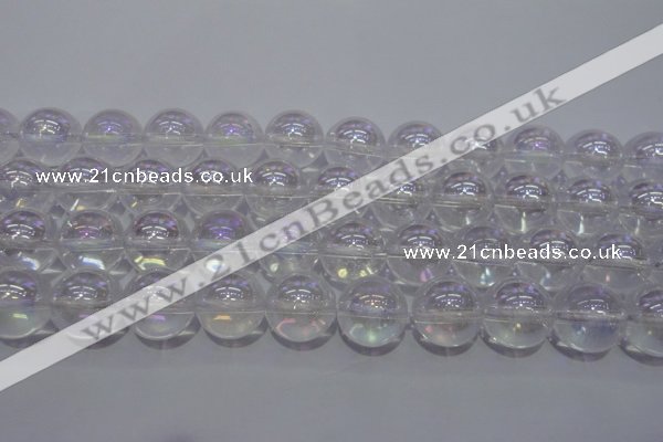 CCC404 15.5 inches 12mm round AB-color white crystal beads