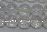 CCC411 15.5 inches 6mm faceted round AB-color white crystal beads