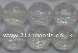 CCC413 15.5 inches 10mm faceted round AB-color white crystal beads