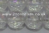 CCC415 15.5 inches 14mm faceted round AB-color white crystal beads