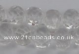 CCC500 15.5 inches 8*12mm faceted teardrop white crystal beads