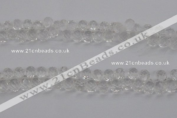 CCC500 15.5 inches 8*12mm faceted teardrop white crystal beads