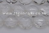 CCC502 15.5 inches 8mm faceted coin natural white crystal beads