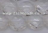 CCC507 15.5 inches 18mm faceted coin natural white crystal beads