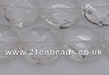 CCC508 15.5 inches 20mm faceted coin natural white crystal beads