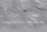 CCC509 15.5 inches 22mm faceted coin natural white crystal beads