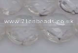 CCC510 15.5 inches 25mm faceted coin natural white crystal beads