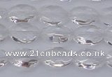 CCC513 15.5 inches 10*14mm faceted oval natural white crystal beads