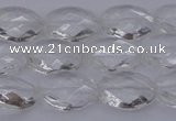 CCC514 15.5 inches 12*16mm faceted oval natural white crystal beads
