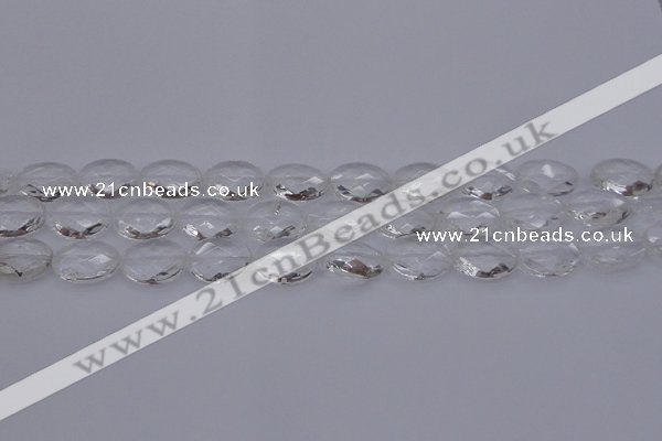 CCC515 15.5 inches 13*18mm faceted oval natural white crystal beads