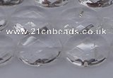 CCC516 15.5 inches 15*20mm faceted oval natural white crystal beads