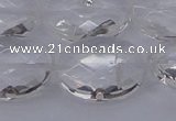 CCC518 15.5 inches 20*30mm faceted oval natural white crystal beads