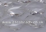 CCC520 15.5 inches 15*20mm twisted & faceted oval white crystal beads