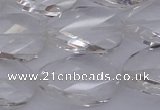 CCC521 15.5 inches 18*25mm twisted & faceted oval white crystal beads