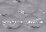 CCC525 15.5 inches 15*20mm twisted & faceted teardrop white crystal beads