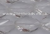 CCC526 15.5 inches 18*25mm twisted & faceted teardrop white crystal beads