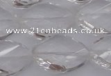 CCC526 15.5 inches 18*25mm twisted & faceted teardrop white crystal beads