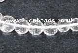 CCC616 15.5 inches 6mm - 12mm faceted round natural white crystal beads