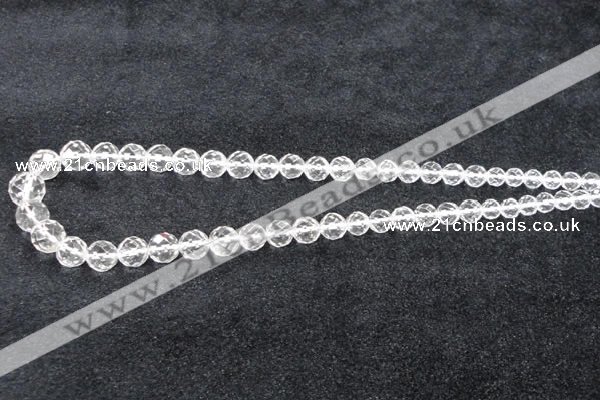 CCC617 15.5 inches 6mm - 12mm faceted round natural white crystal beads