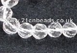 CCC618 15.5 inches 6mm - 12mm faceted round natural white crystal beads