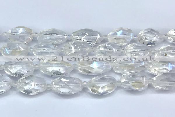 CCC635 15 inches 11*14mm - 15*20mm faceted nuggets AB-color white crystal beads